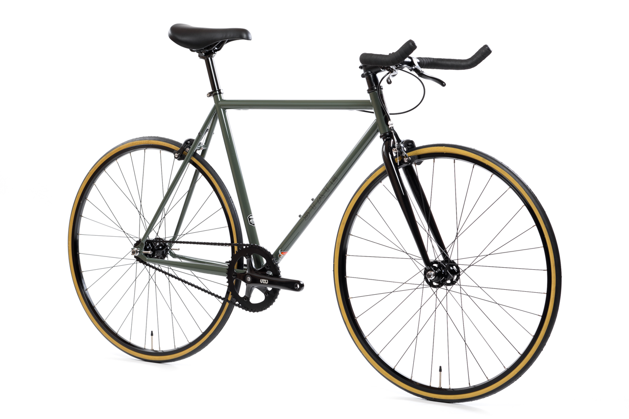 green fixed gear bike