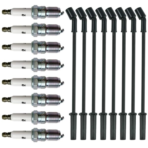 41-962 41962 19299585 Spark Plugs 9748HH 88862385 Spark Plug Wires Set 8-CYL Black for 1999-2012 Ca-dillac Ch-evrolet Silvera-do GMC Hum-mer H2 LS2 LS3 LS4 LS7 Engines 4.8L 5.3L...