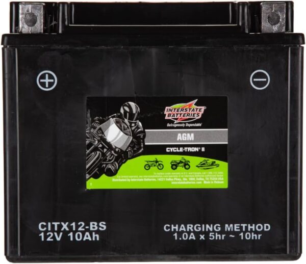 Interstate Batteries YTX14-BS 12V 12Ah Powersports Battery 200CCA AGM Rechargeable Replacement for Motorcycles, ATVs, UTVs, Scooters, Snowmobiles (CYTX14-BS) - Image 5
