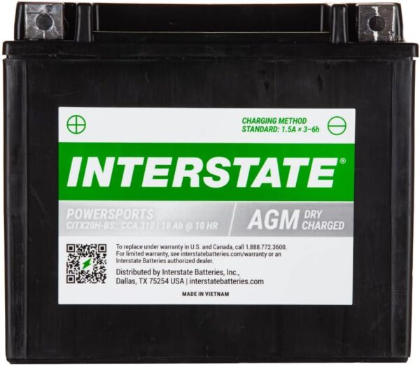 Interstate Batteries YTX14-BS 12V 12Ah Powersports Battery 200CCA AGM Rechargeable Replacement for Motorcycles, ATVs, UTVs, Scooters, Snowmobiles (CYTX14-BS) - Image 8