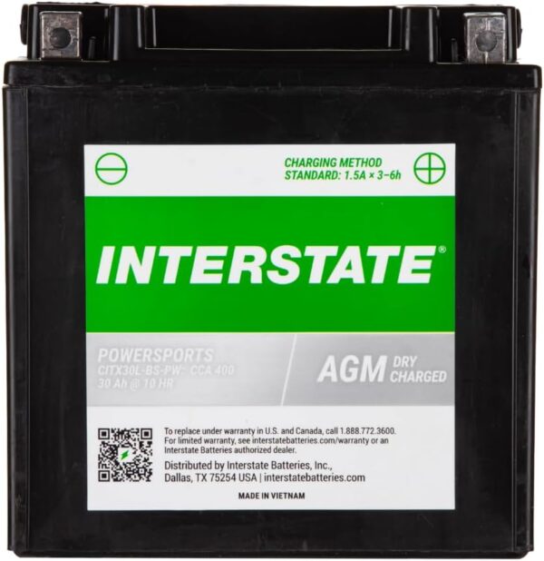 Interstate Batteries YTX14-BS 12V 12Ah Powersports Battery 200CCA AGM Rechargeable Replacement for Motorcycles, ATVs, UTVs, Scooters, Snowmobiles (CYTX14-BS) - Image 10