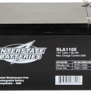 Interstate Batteries 12V 12Ah Battery (F1 Terminal) SLA AGM VRLA Rechargeable Replacement for APC, UPS Backup Systems, Emergency Lighting, Medical Devices, General Purpose...