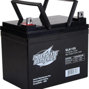 Interstate Batteries 12V 35Ah Battery (Flag Terminal) SLA AGM VRLA Rechargeable Replacement for UPS Backup Power, Emergency Lighting, Lawn Mower, Solar Power (SLA1155)