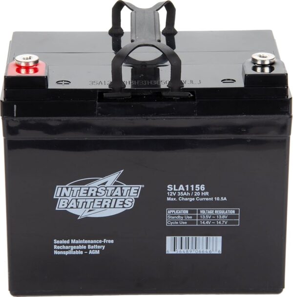 Interstate Batteries 12V 35Ah Battery (Insert Terminal) SLA AGM VRLA Rechargeable Replacement for Construction Devices, Electric Stations, Backup Energy Storage (SLA1156)