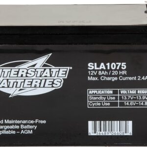 Interstate Batteries 12V 8Ah Battery (SLA1075) Sealed Lead Acid Rechargeable SLA AGM (F1 Terminal) Wireless Internet UPS Systems, FIOS, SP12-7