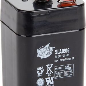 Interstate Batteries 6V 5AH Sealed Lead Acid (SLA) Battery - Spring Terminals (SLA0916)