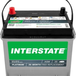 Interstate Batteries Automotive Battery 12V 55Ah (Group Size 35) 650CCA SLI AGM Auto Battery Replacement for Cars, SUVs, Sedans, Trucks (MTX-35)