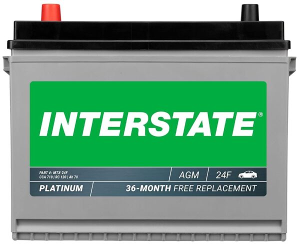 Interstate Batteries Automotive Battery 12V 70Ah (Group Size 24F) 710CCA SLI AGM Auto Battery Replacement for Cars, SUVs, Sedans, Trucks (MTX-24F)