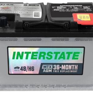 Interstate Batteries Automotive Battery 12V 70Ah (Group Size 48, H6) 760CCA SLI AGM Automobile Replacement Battery for Cars, SUVs, Trucks (MTX-48/H6)