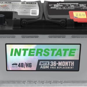 Interstate Batteries Automotive Battery 12V 70Ah (Group Size H6, 48) 760CCA SLI AGM Automobile Replacement Battery for Cars, SUVs, Sedans, Trucks (MTX-48/H6)