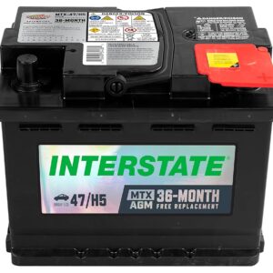 Interstate Batteries Mega-Tron® Automotive Battery 12V 60Ah (Group Size H5, 47) 650CCA SLI AGM Automobile Replacement Battery for Cars, SUVs, Sedans, Trucks (MTX-47/H5)