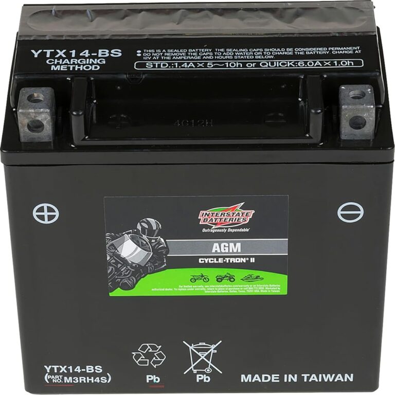 Interstate Batteries Ytx Bs V Ah Powersports Battery Cca Agm Rechargeable Replacement