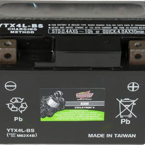 Interstate Batteries YTX4L-BS 12V 3Ah Powersports Battery 50CCA AGM Rechargeable Replacement for BRP, Honda, KTM Motorcycles, Scooters, ATVs (CYTX4L-BS)