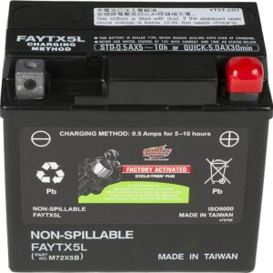 Interstate Batteries YTX5L 12V 4Ah Powersports Battery 80CCA Factory Activated SLA AGM Rechargeable Replacement Battery for Kawasaki, Polaris, KTM Motorcycles, ATVs, Scooters,...