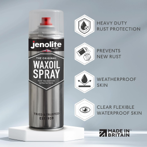 JENOLITE Waxoil Rust Prevention Aerosol, Car/Bike/Motorcycle Corrosion Protection Spray 500ml (16.9 fl oz)