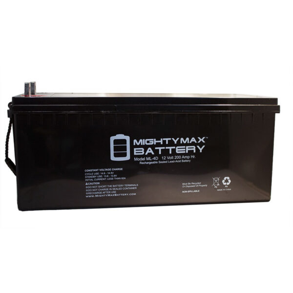 ML4D -12 Volt 200 AH, Internal Thread (INT) Terminal, Rechargeable SLA AGM Battery - Image 3
