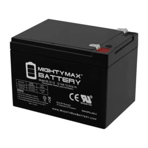 ML12-12 - 12 Volt 12 AH SLA Battery Brand Product, Black