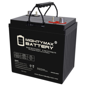 Mighty Max Battery ML210-6GC2 - 6 Volt 210 AH, Dual Terminal, Rechargeable SLA AGM Battery For Golf Cart