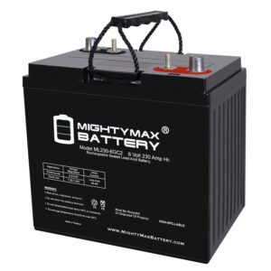 Mighty Max Battery ML230-6GC2 - 6 Volt 230 AH, Dual Terminal, Rechargeable SLA AGM Battery For Golf Cart