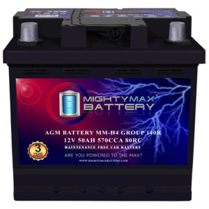 MM-H4 Start and Stop Car BCI Group Size 140R 12V 50 AH, 80RC, 570 CCA Rechargeable AGM Car Battery
