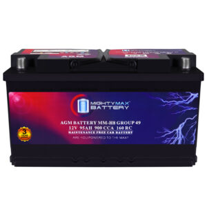 MM-H8 Start and Stop Car BCI Group 49 12V 95Ah, 160RC, 900 CCA Rechargeable AGM Car Battery