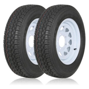 ST175/80D13 Trailer Tire with 13" Rims, 175 80D13, 5 Lug on 4.5", 6PR, Load Range C (2-Pack)