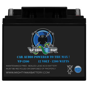 Viper by Mighty Max Battery VP-1200 - 12 Volt 50 AH, Nut and Bolt (NB) Terminal, 1200 Watt Car Audio High Current Power Cell Battery