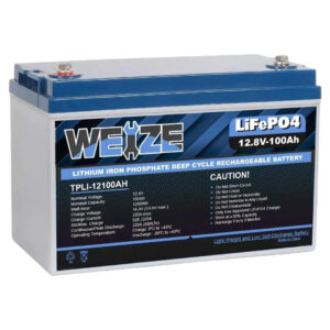 WEIZE 12V 100Ah 1280Wh Lithium Battery, Group 31 Deep Cycle LiFePO4 Battery