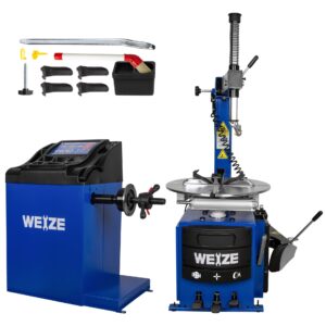 WEIZE 2.0 HP 2 HP Swing Arm Tire Changer Wheel Balancer Combo