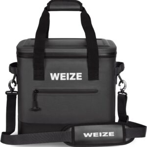 WEIZE 24-Can Soft Cooler: 15L Insulated, Leak-Proof Floating Ice Chest with Zipper, Portable Lunch Bag