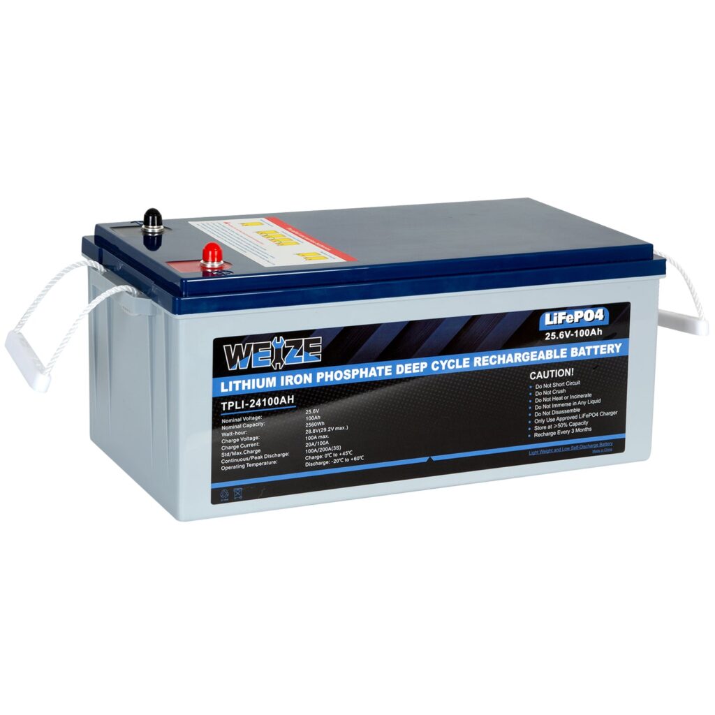 WEIZE 24V 100Ah 2560Wh Deep Cycle LiFePO4 Lithium Battery – TicSpin Market
