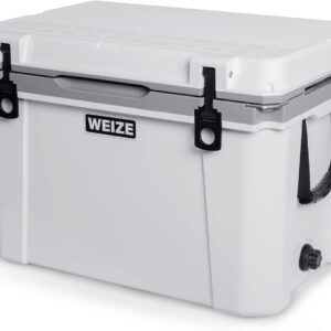 WEIZE Ultra-Light 55 Quart Hard Cooler Insulated Portable Ice Chest Box with Bottle Opener, Keeps Ice up to 8 Days