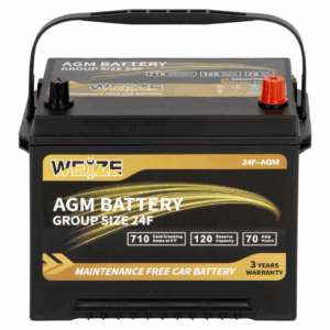 WEIZE Wise Series 24F AGM Car Battery - 12V 70Ah 710CCA Automotive Replacement Battery