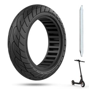 10x2.125 Scooter Tire, 10 inch Solid Rubber Tires Tubeless Front or Rear Replacement 10x2.125 Solid Electric Scooter Tire for Gotrax G4 Xr V2 Ninebot F25 F65 Hiboy S2 Pro 1pc Black