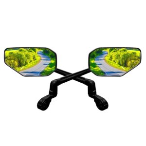 2PCS Bicycle Mirror,Adjustable Bike Mirrors,New Folding Bike Rear Viewmirror, 360°rotatable Large E-scooter Mirror for E-bike Handlebar Pair (22,2-25,4mm)