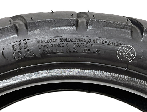 Tire 110/70-11 - Tubeless 6PR - Street. Model P110 - Image 4
