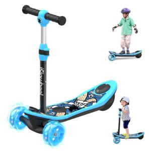 3-Wheel Mini 2in1 Kids Electric Scooter Height Adjustable Lean to Steer Kick Scooter for 3-12 Boys Girls