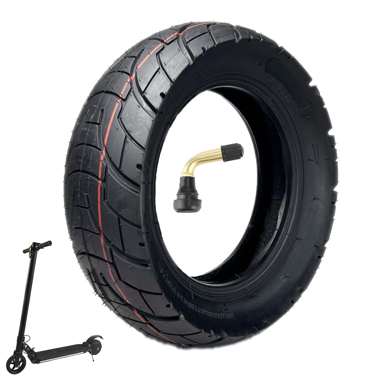 80/65-6 10x3 255x80 Off Road Tubeless Tire, 10 Inch Electric Scooter Replacement tire, With Tire Air Valve, for Nanrobot D4+/D5+/D6+/Apollo Pro/Varla Eagle One Electric Scooter