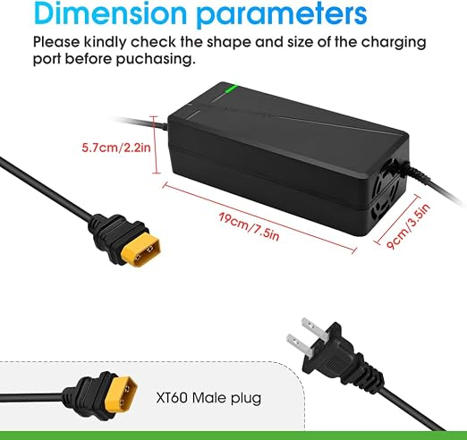 67.2V5A Charger with 6-in-1 Plug for 60V Lithium Battery Such as Electric Scooters Electric Bikes(XT60 / XT90 Plug) - Image 7