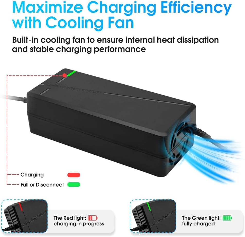 67.2V5A Charger with 6-in-1 Plug for 60V Lithium Battery Such as Electric Scooters Electric Bikes(XT60 / XT90 Plug) - Image 3