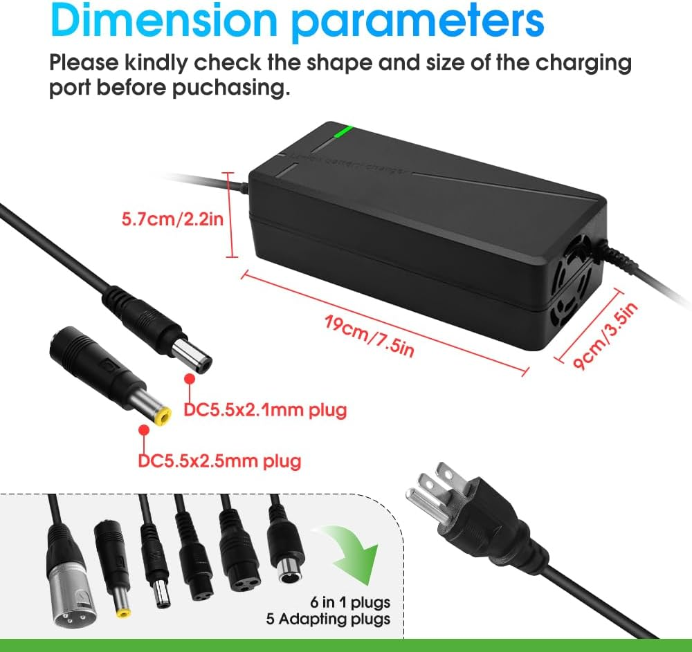 67.2V5A Charger with 6-in-1 Plug for 60V Lithium Battery Such as Electric scooters Electric bikes (67.2V5A-(6-in-1 Plug) - Image 6