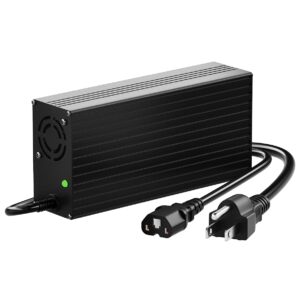 67.2V 5A Fast Charger for 16S 60V Li-on Lithium Battery, C13 Plug 3-Pin IEC Battery Charger 67.2V AC/DC Power Supply Adapter Charger with Aluminum Case & Cooling Fan