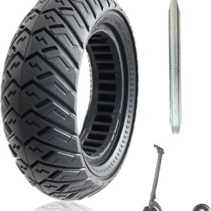 80/65-6 Scooter Tires, 10x3 Tubeless Solid Tire, 10 Inch Electric Scooter Wheels Replacement 255x80 City Road Tire Compatible with VSETT10+/Zero 10X/Kaabo Mantis 10