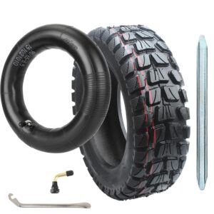 Electric Scooter Tire 90/65-6.5 11 Inch Off Road Tyre and 90 Inner Tube with 90-Degree Right-Angle Valve Replacement Tire Compatible with 100/65-6.5 (90/65-6.5 Off road+inner)