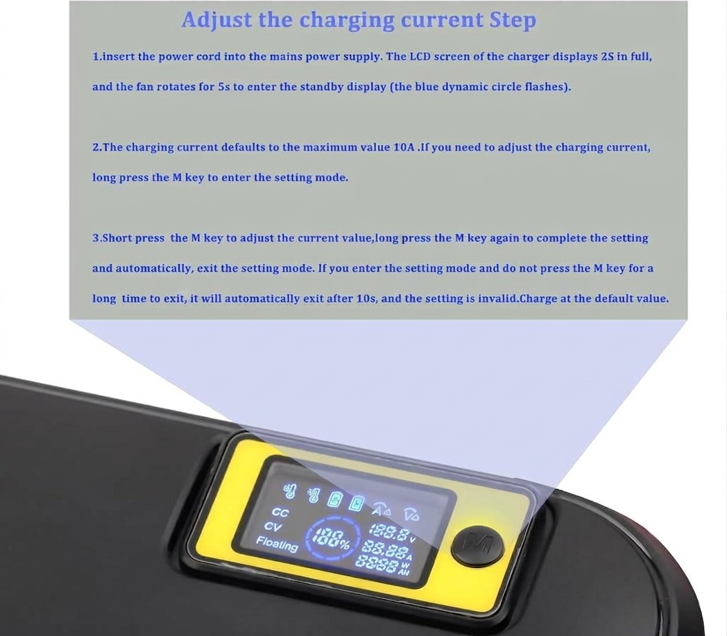 60V Charger 67.2V Lithium Battery Charger Output 67.2 Volt 10A | With Short Circuit Protection for 16S 57.6V 59.2V 64V Lithium Batteries Pack (C13) - Image 3