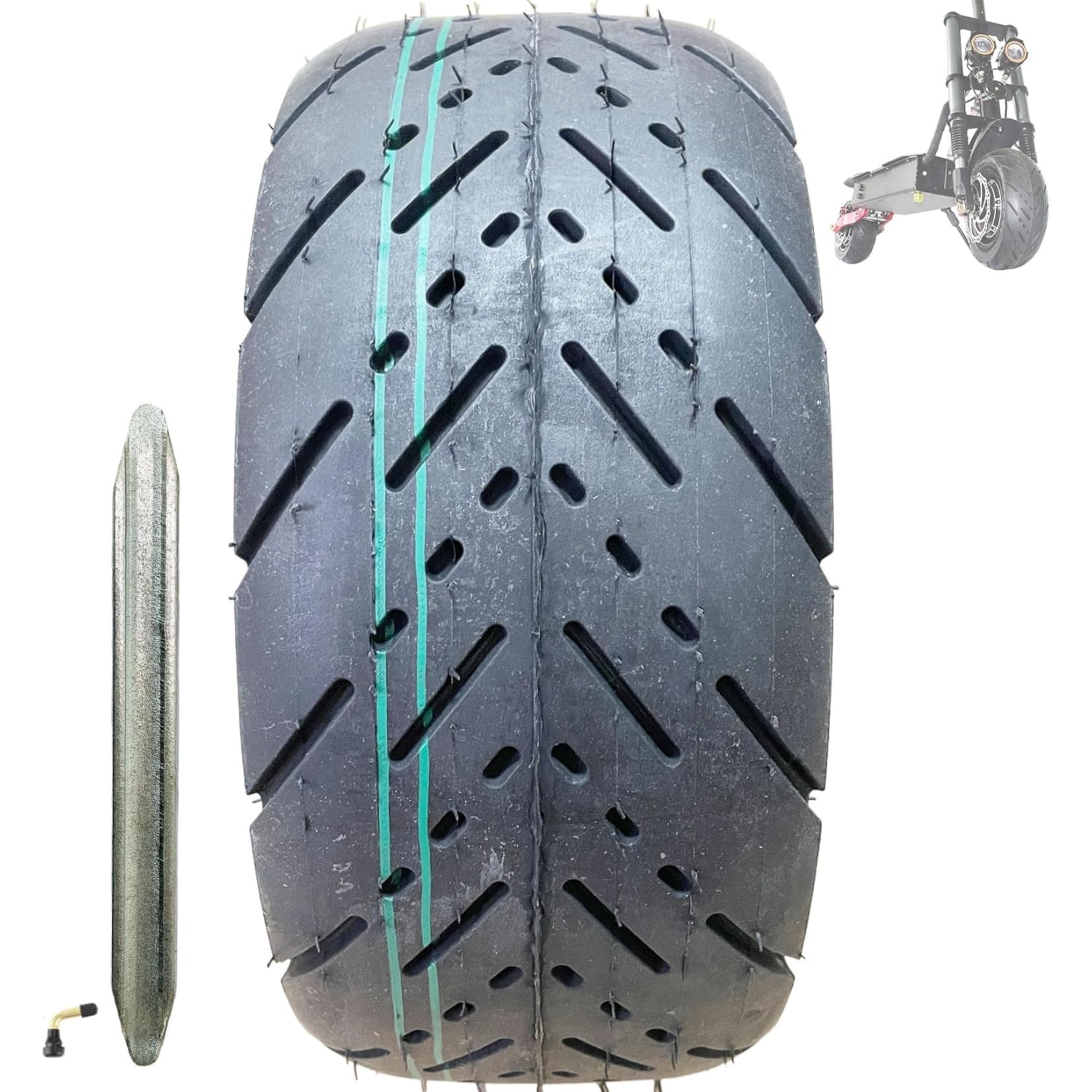 Scooter Tires 90/65-6.5 Tubeless Tire 11" Tubeless Fat Road Tire Scooter Tires 90/65-6.5 Tubeless Tire Mobility Scooter Tires Compatible With Dualtron Zero 11x Kaabo Scooter...